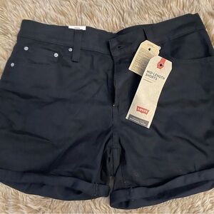 Levi's Women's Black Mid-Length Shorts